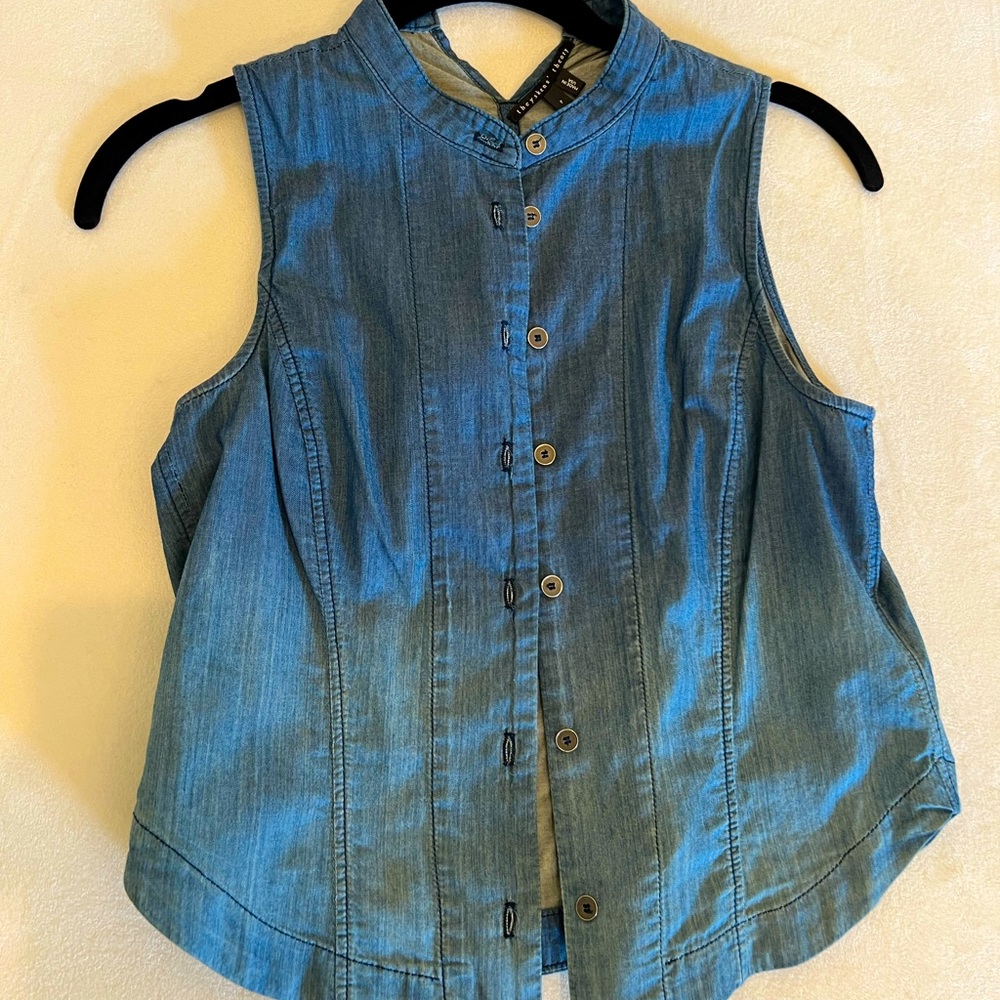 Theysken’s Theory ombré denim top/vest